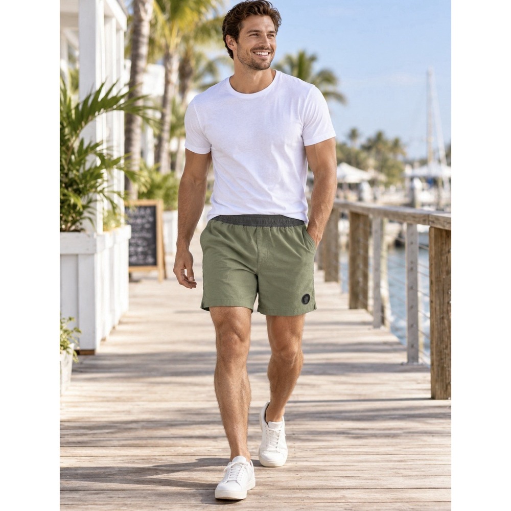 Chubbies Men's Swim Shorts Size S Green Elastic Waist Drawstring